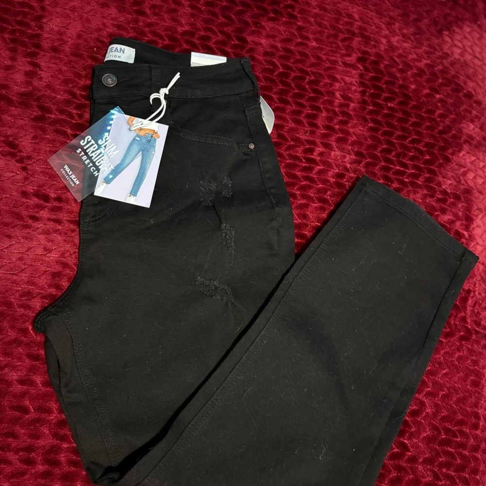 NWT Wax Jeans Black Slim Straight Jeans Sz 11